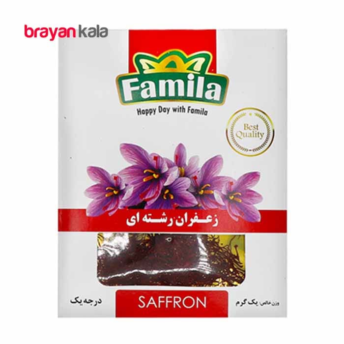 عکس اصلی زعفران رشته ای درجه یک فامیلا مقدار 1 گرمی